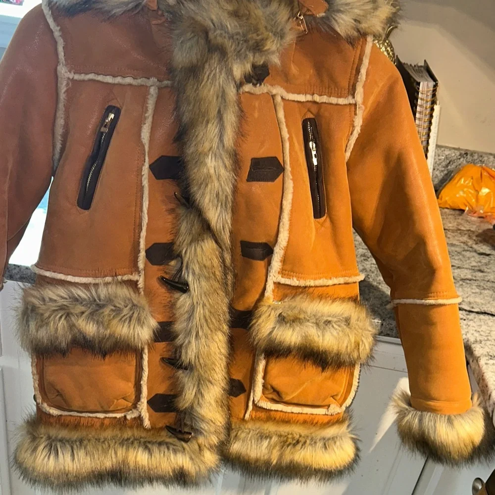Luxurious Faux Fur Trimmed Coat